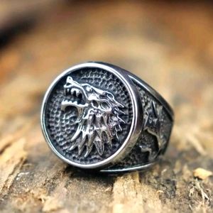 SOLD Unisex Wolf Head Ring size 7 Direwolf